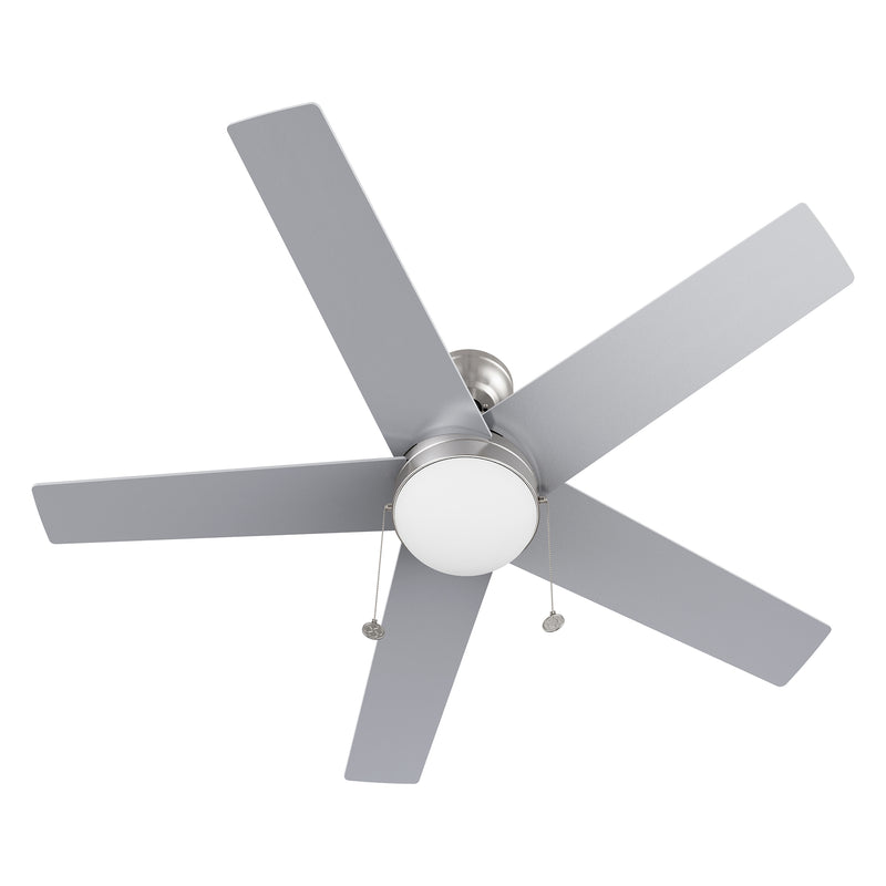 MALTA 52 inch 3-Blade Ceiling Fan with Pull Chain - Brushed Nickel/Silver