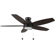 GREENWOOD 48" 5-Blade Flush Mount Ceiling Fan with LED Light & Pull Chain