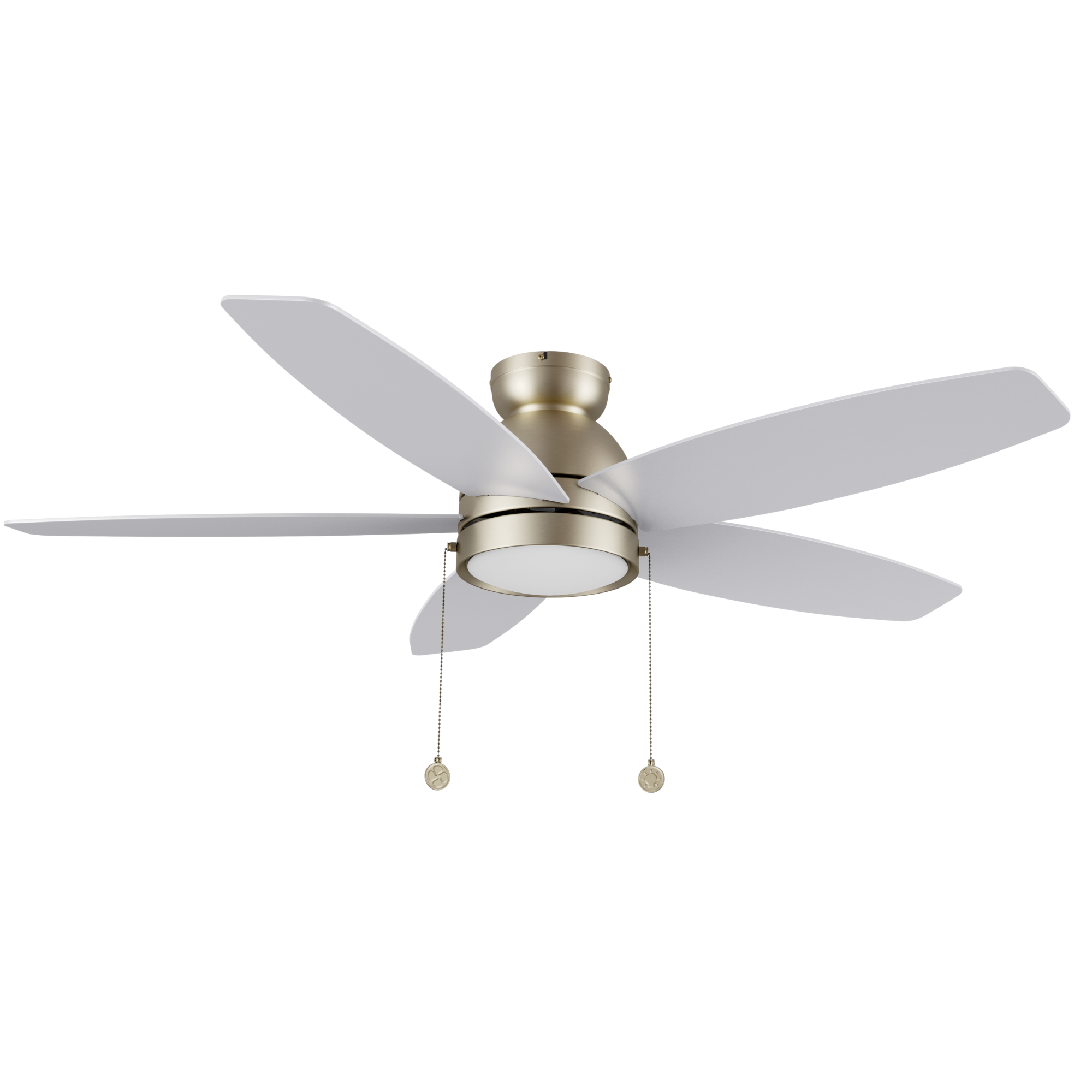 GREENWOOD 48" 5-Blade Flush Mount Ceiling Fan with LED Light & Pull Chain