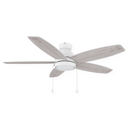GREENWOOD 52" 5-Blade Flush Mount Ceiling Fan with LED Light & Pull Chain