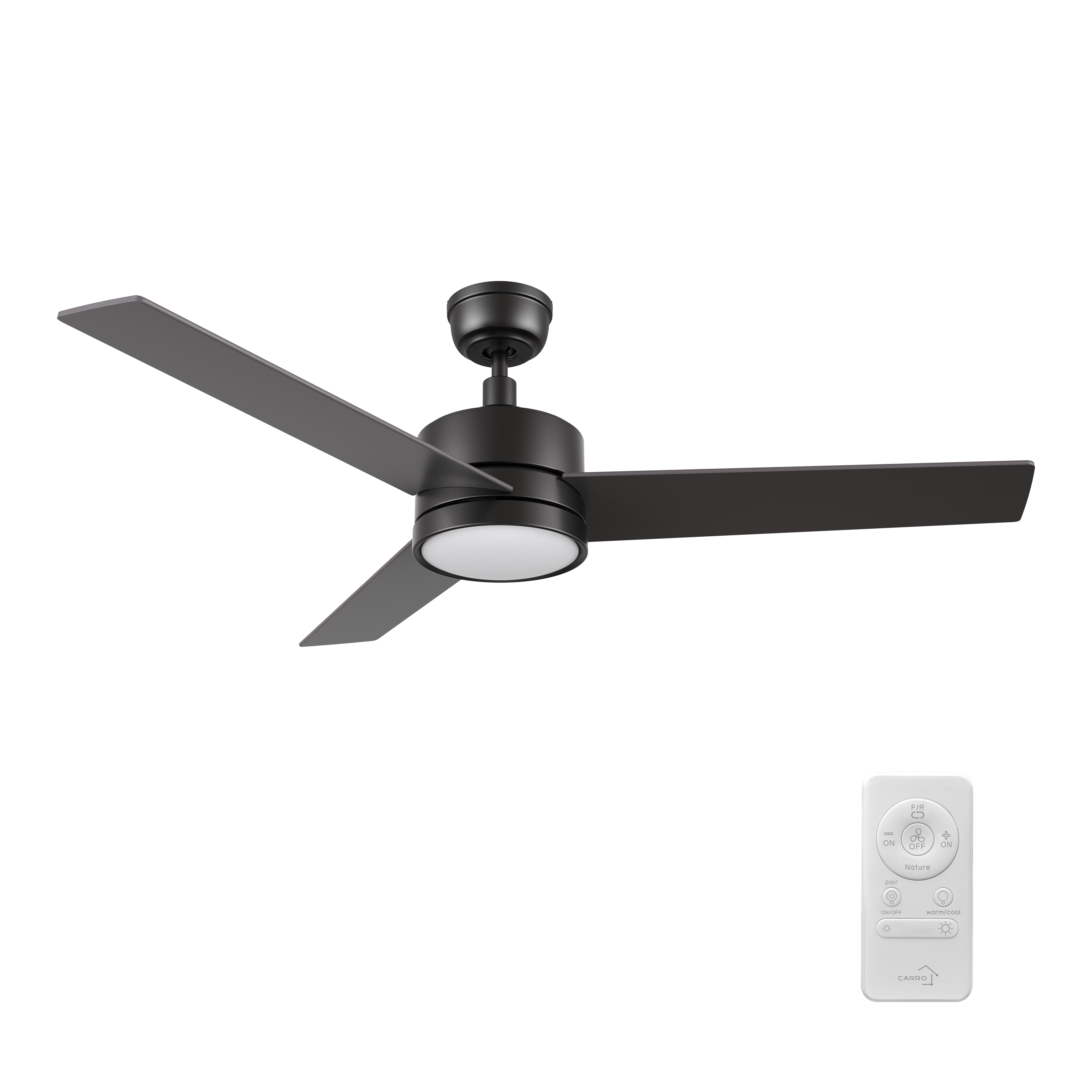 SANTANA 52 inch 3-Blade Ceiling Fan with LED Light & Remote