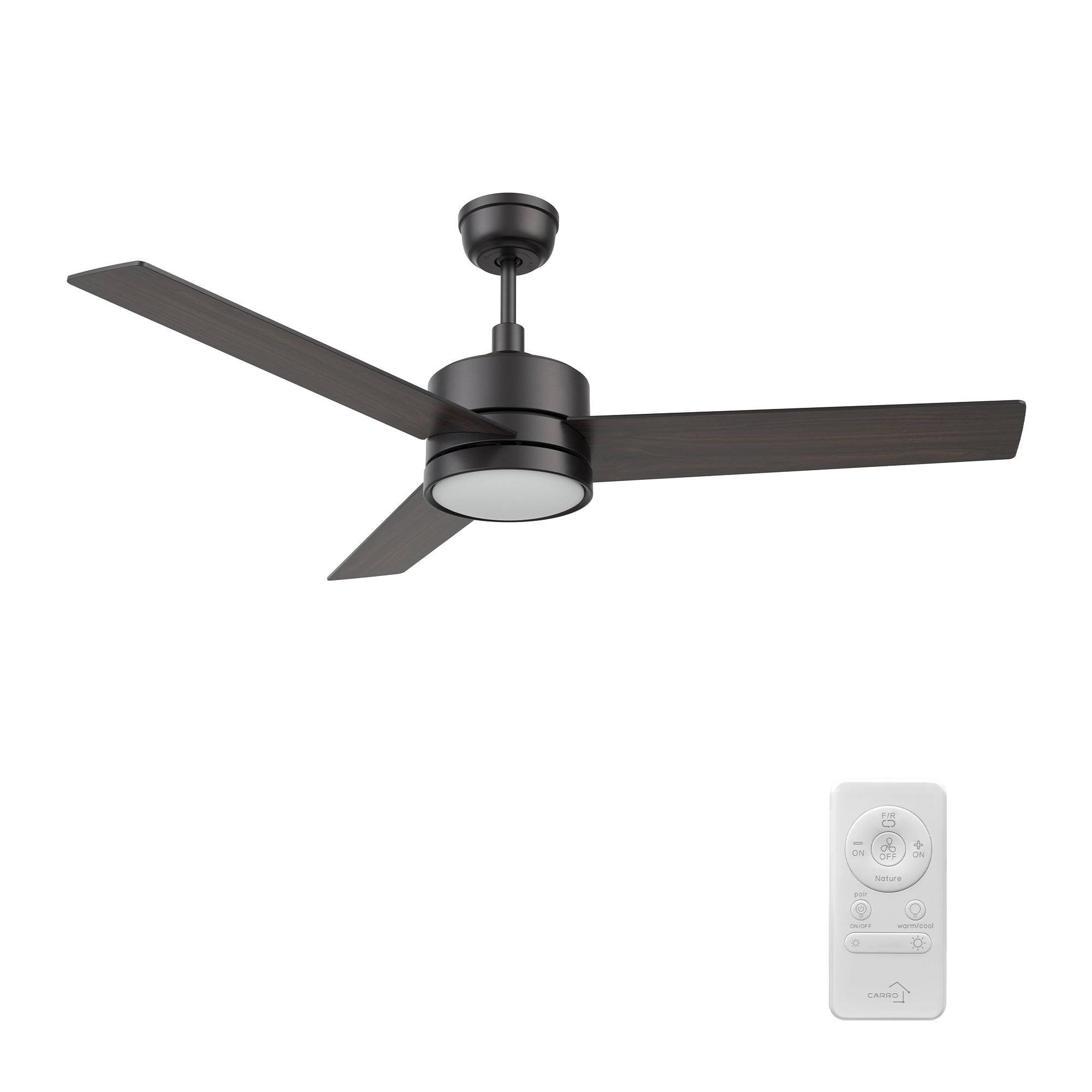 SANTANA 52 inch 3-Blade Ceiling Fan with LED Light & Remote