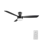 VARA 52 inch 3-Blade Flush Mount Ceiling Fan with LED light & Remote