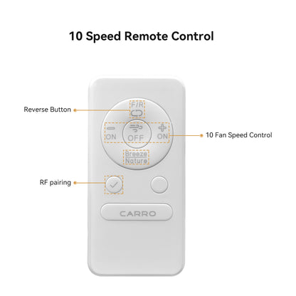 GARNETT 52 inch 3-Blade Ceiling Fan with Remote Control- (Solid Wood Blades)