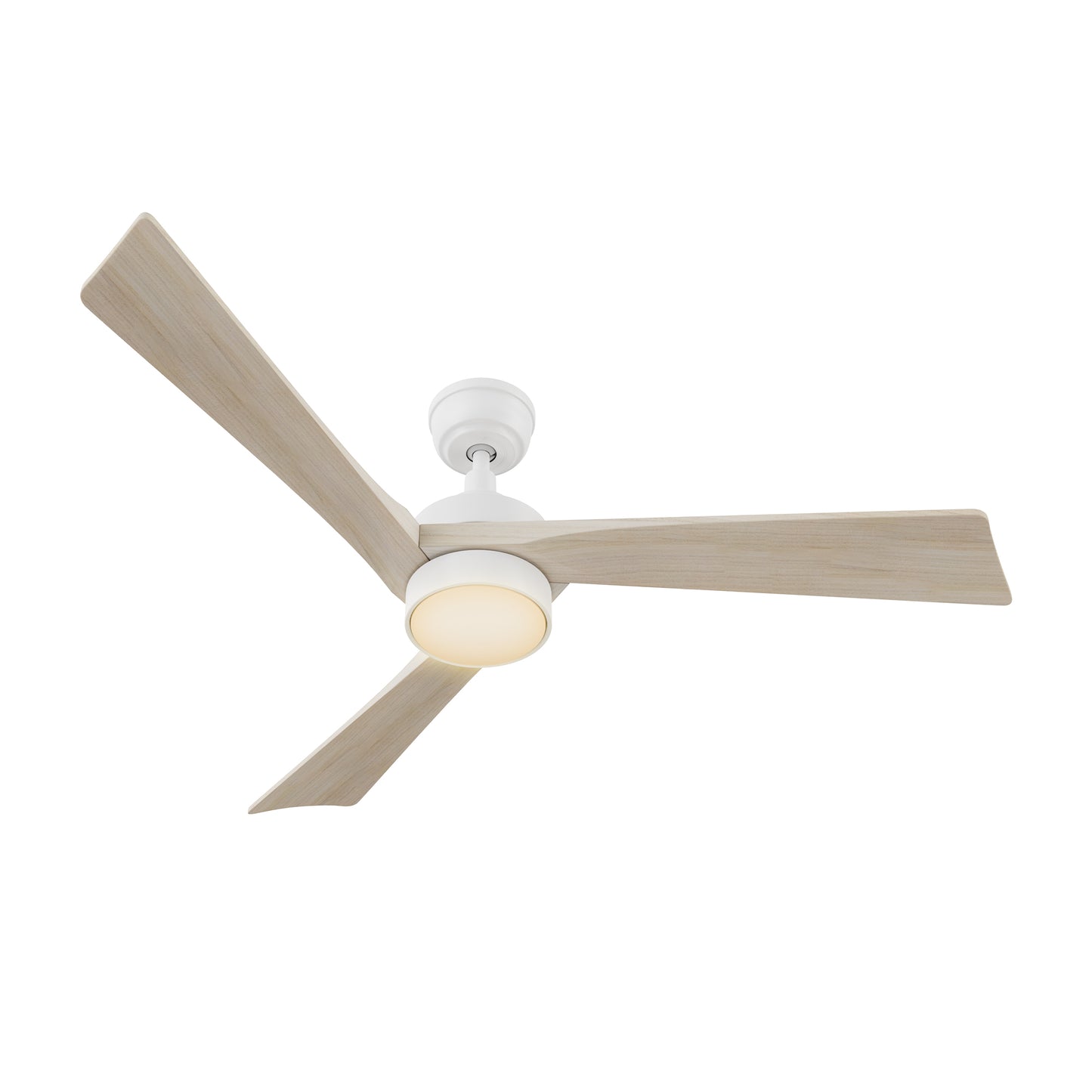 Carro WESTBURY 52 inch 3-Blade Ceiling Fan with LED Light Kit & Remote Control - White/Whitewashed Solid Wood Blades