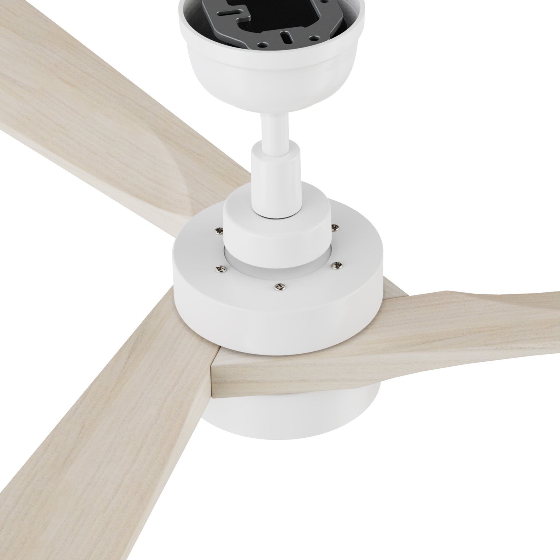 Carro WESTBURY 52 inch 3-Blade Ceiling Fan with LED Light Kit & Remote Control - White/Whitewashed Solid Wood Blades