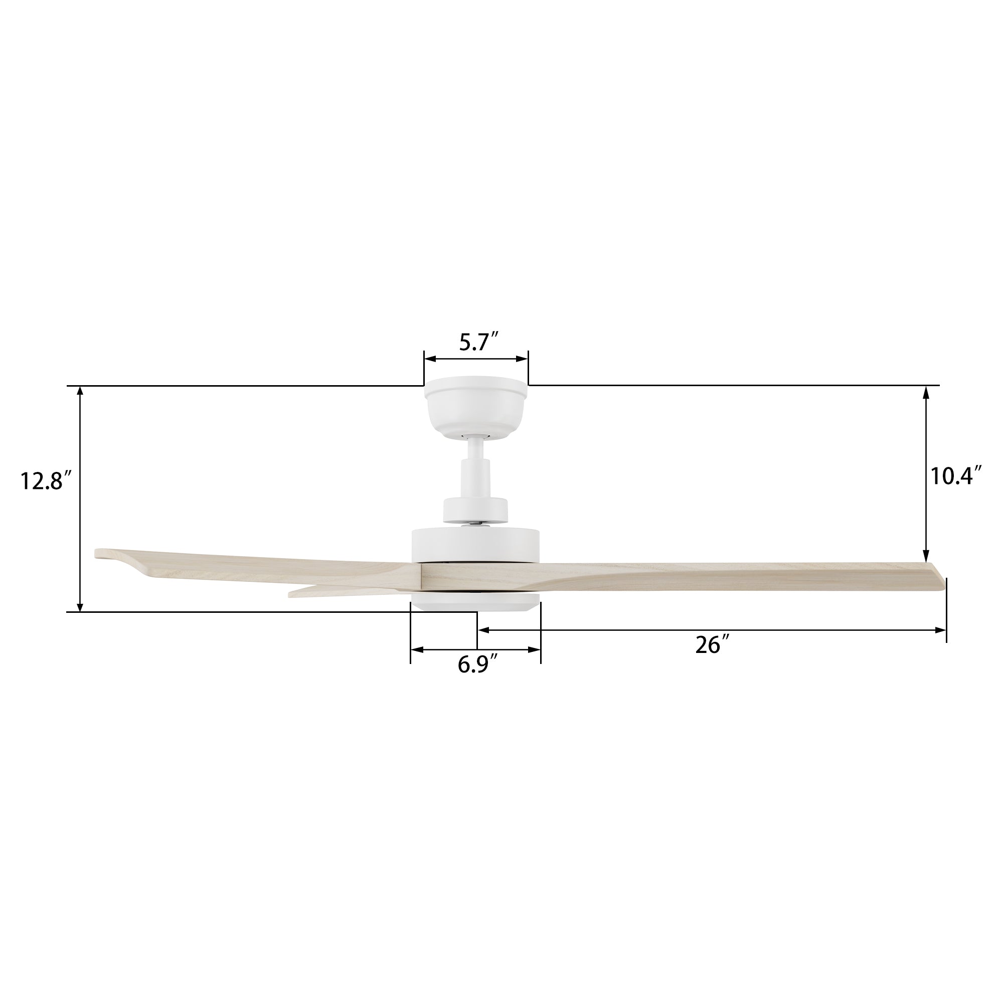 WESTBURY 52 inch 3-Blade No Light Ceiling Fan with Remote