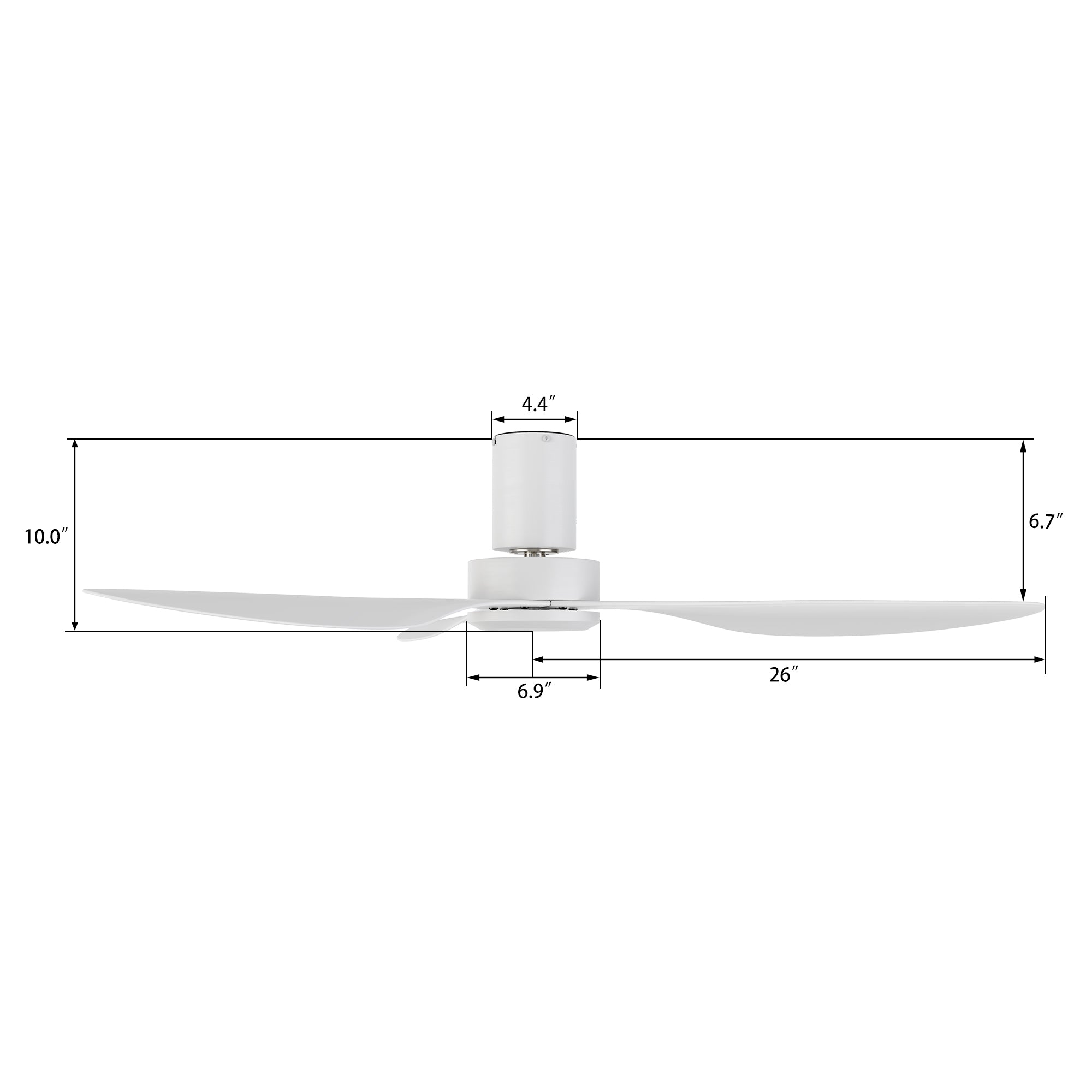 ISOLA 52 inch 3-Blade No Light Ceiling Fan with Remote