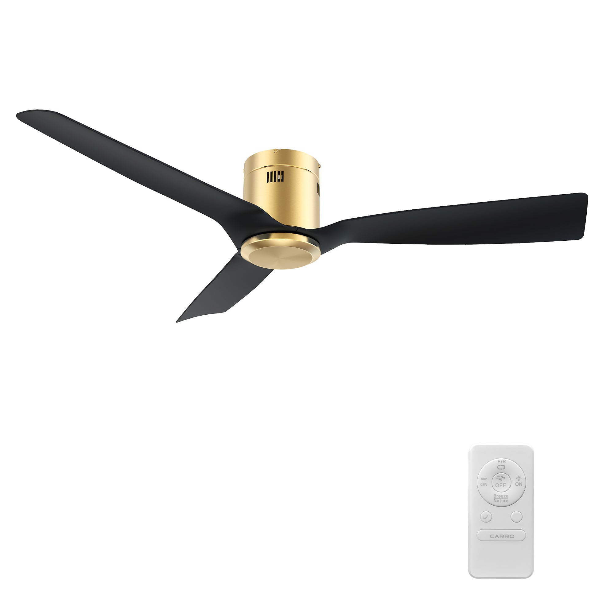 SKARA 52 inch 3-Blade Flush Mount No Light Ceiling Fan with Remote