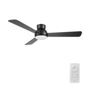 TRYTON 52 inch 3-Blade Flush Mount Ceiling Fan with LED light & Remote