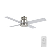 SANTANA 52 inch 4-Blade Flush Mount No Light Ceiling Fan with Remote