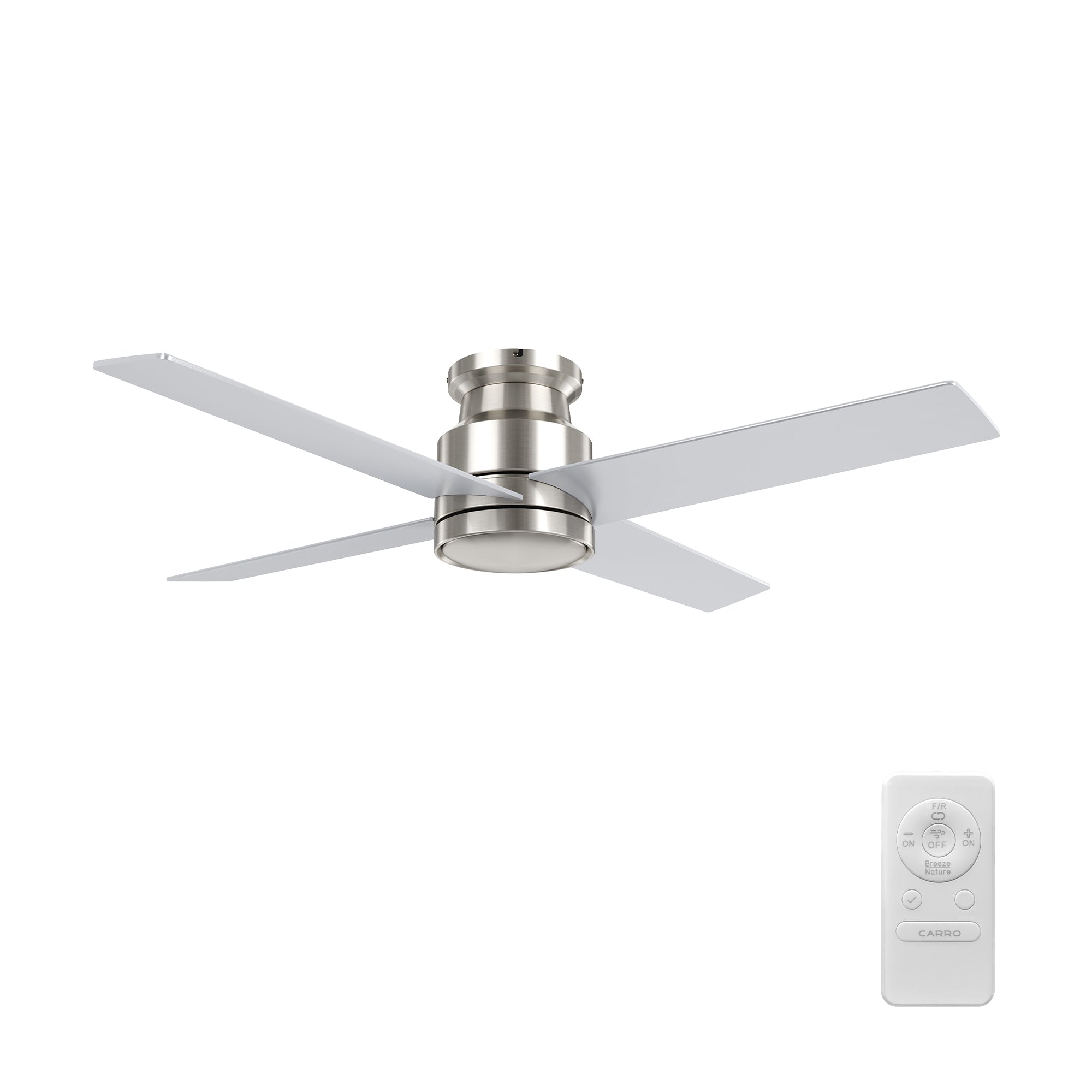 SANTANA 52 inch 4-Blade Flush Mount No Light Ceiling Fan with Remote