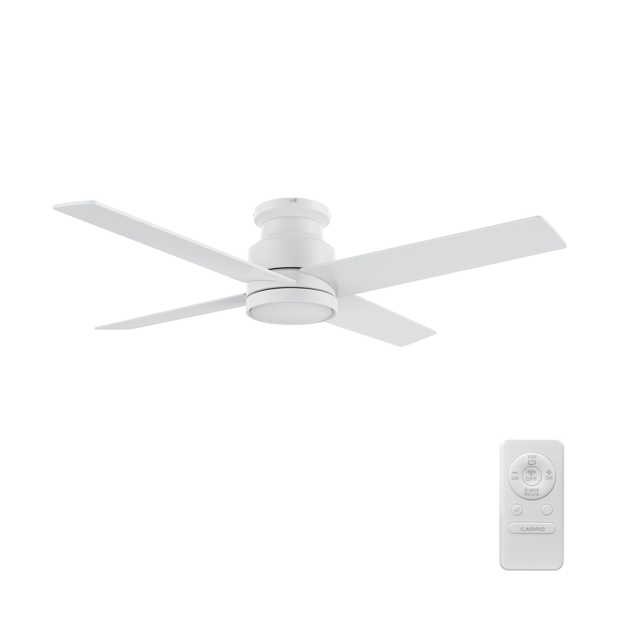 SANTANA 52 inch 4-Blade Flush Mount No Light Ceiling Fan with Remote