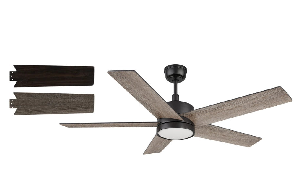 Santana 52 inch (5-Blade) Replacement Blades - Reversible Walnut / Barnwood