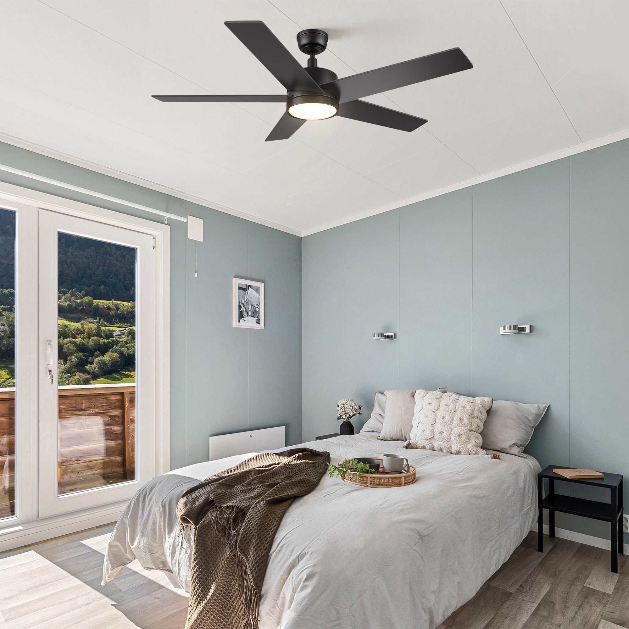 SANTANA 52 inch 5-Blade Ceiling Fan with LED Light & Remote