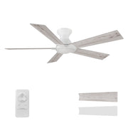 LURGAN 52 inch 5-Blade Flush Mount No Light Ceiling Fan with Remote