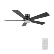 TRYTON 52 inch 5-Blade Flush Mount Ceiling Fan with LED light & Remote