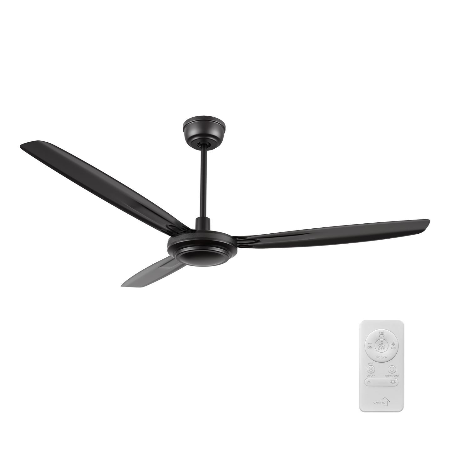 OBERON 56 inch 3-Blade Ceiling Fan with Remote Control - NO Light