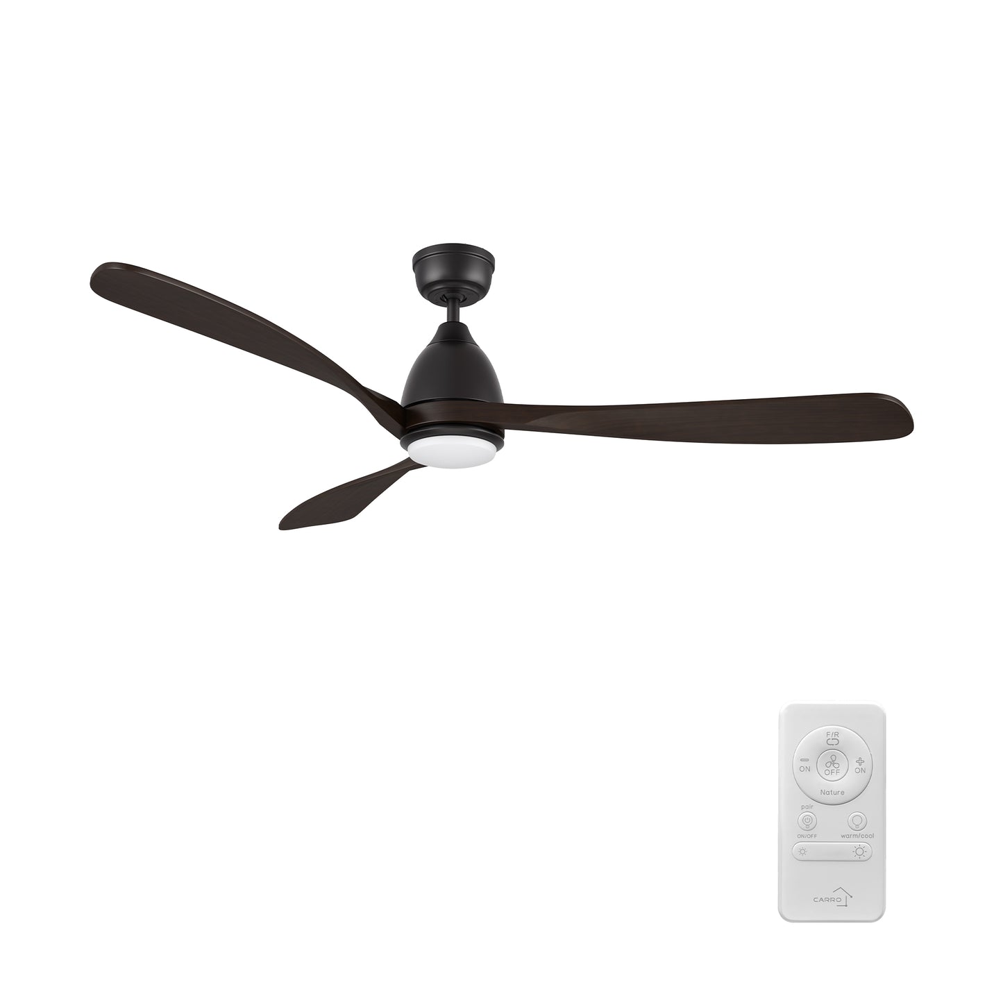 VIENNA 60 inch 3-Blade Ceiling Fan with Remote Control- (Solid Wood Blades)