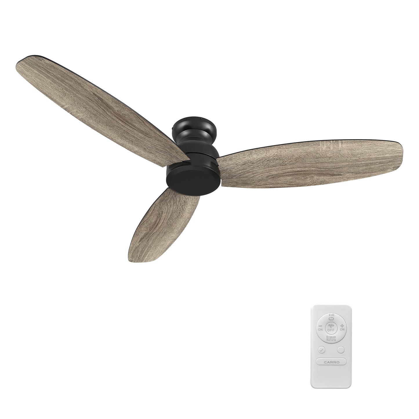 Stanley 60 inch 3-Blade Ceiling Fan with Remote Control - Black/Walnut & Wooden (Reversible Blades) (No Light)