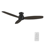 STANLEY 60 inch 3-Blade Flush Mount No Light Ceiling Fan with Remote