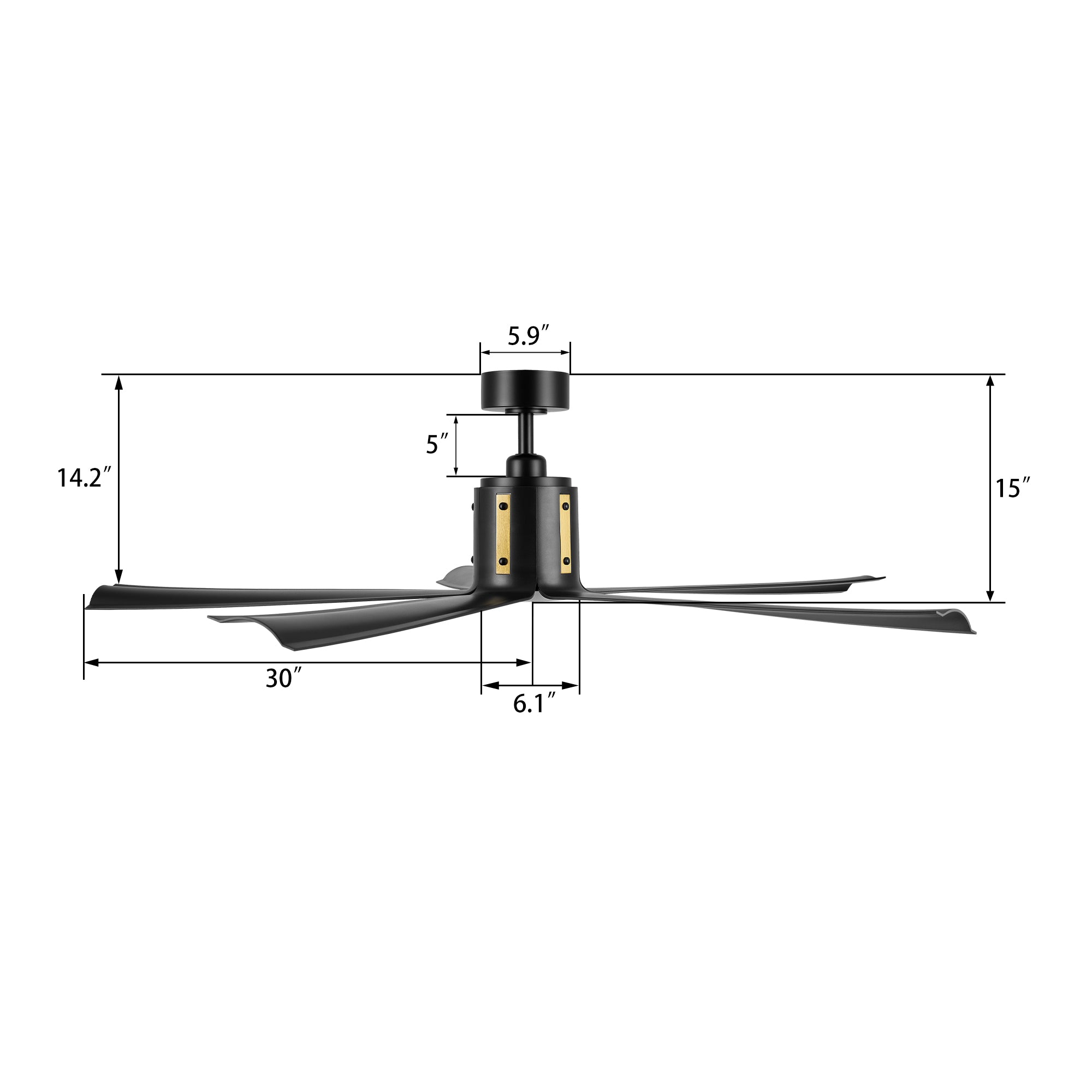 KNOX 60 inch 5-Blade Ceiling Fan with LED Light & Remote