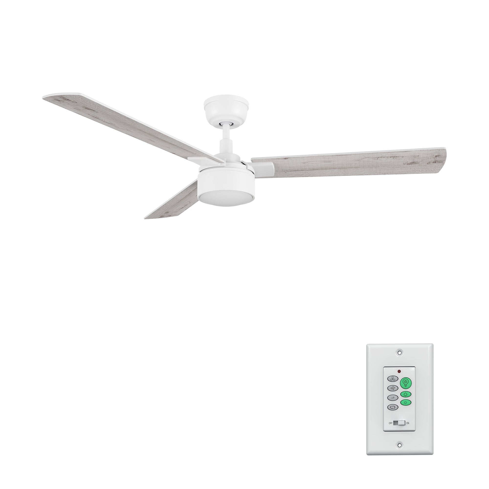 STOCKTON 52 inch 3-Blade Ceiling Fan with LED Light & Wall Control