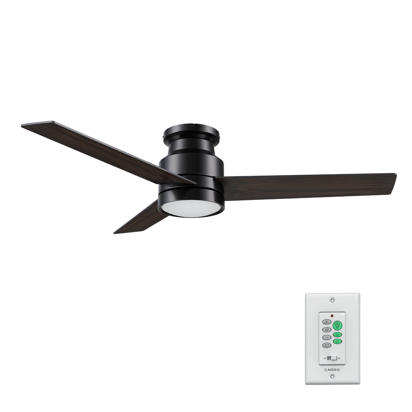 SANTANA 52 inch 3-Blade Flush Mount Ceiling Fan with Wall Control