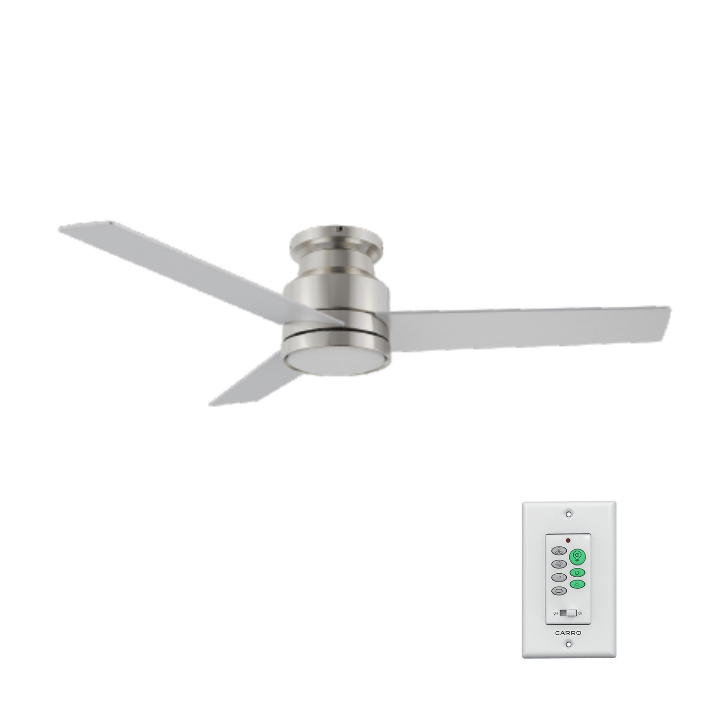 SANTANA 52 inch 3-Blade Flush Mount Ceiling Fan with Wall Control