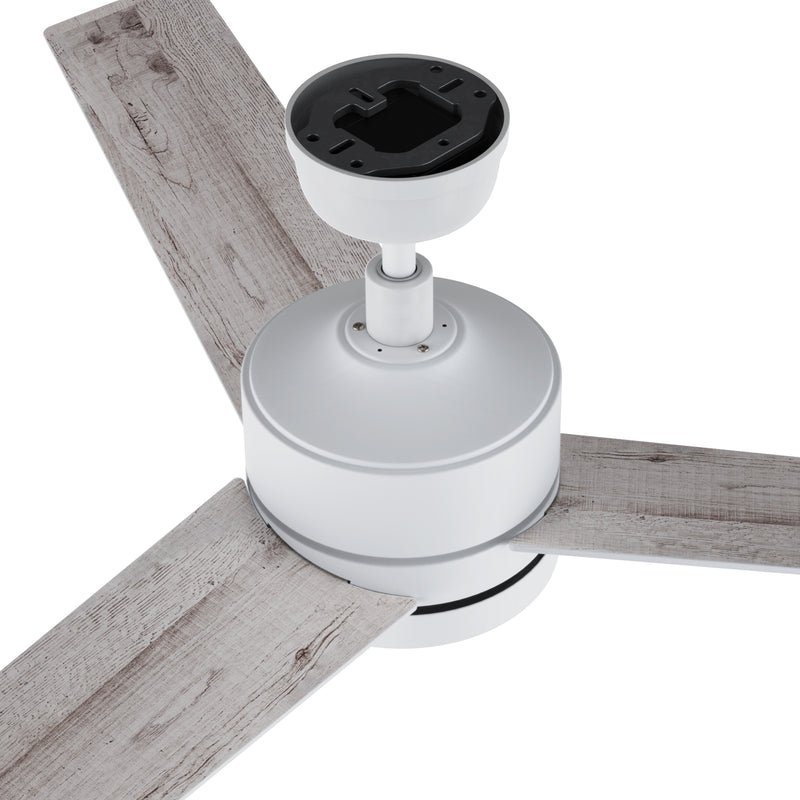 ROSHI 52 inch 3-Blade Ceiling Fan with Wall Control - White/Birchwood (Reversible Blades)