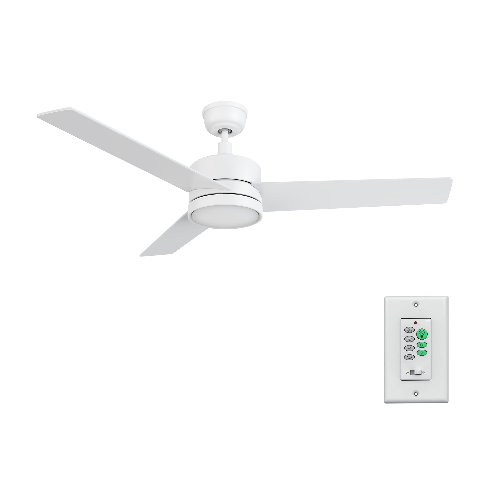 SANTANA 52 inch 3-Blade No Light Ceiling Fan with Wall Control