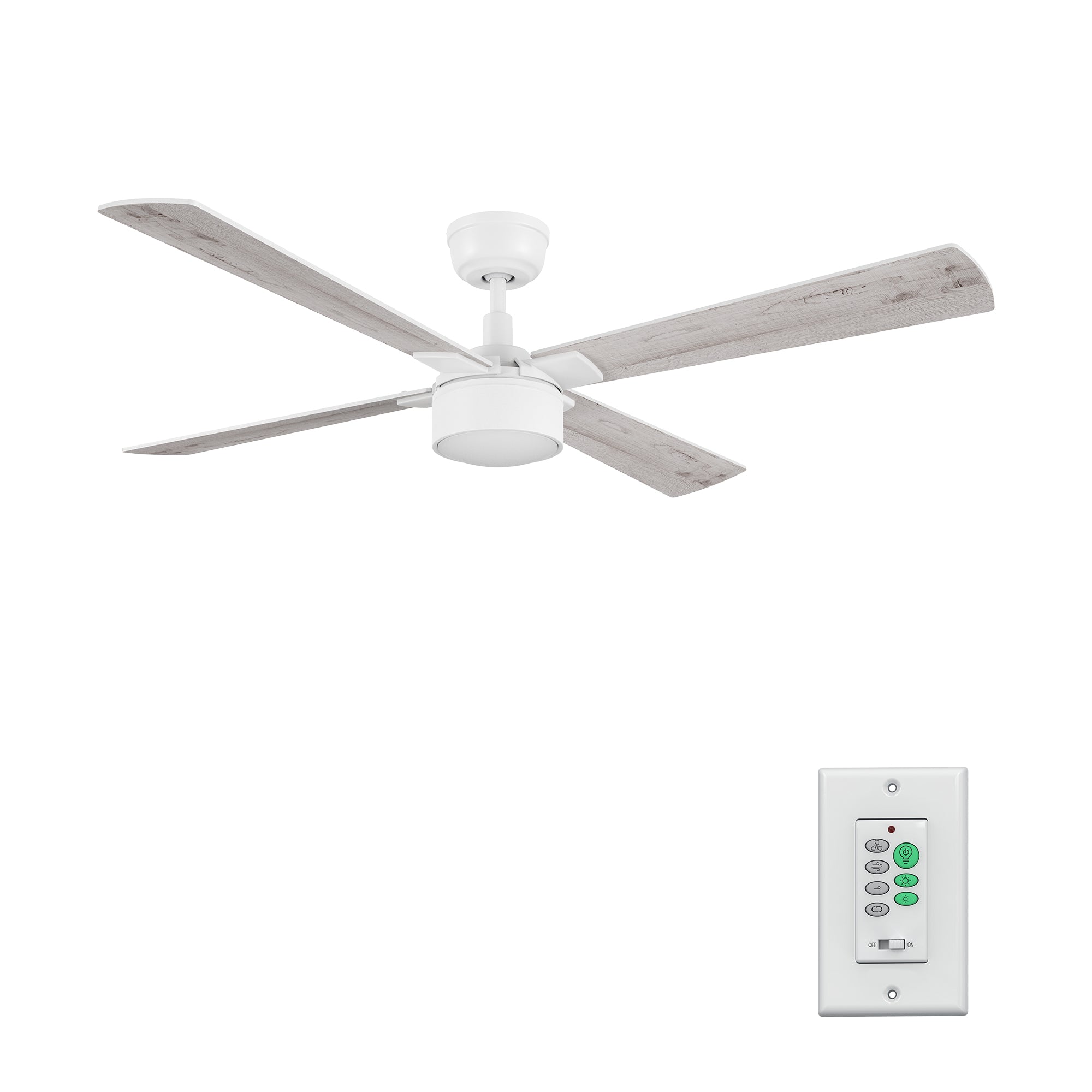 STOCKTON 52 inch 4-Blade Ceiling Fan with LED Light & Wall Control