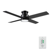 SANTANA 52 inch 4-Blade Flush Mount Ceiling Fan with LED Light & Wall Control