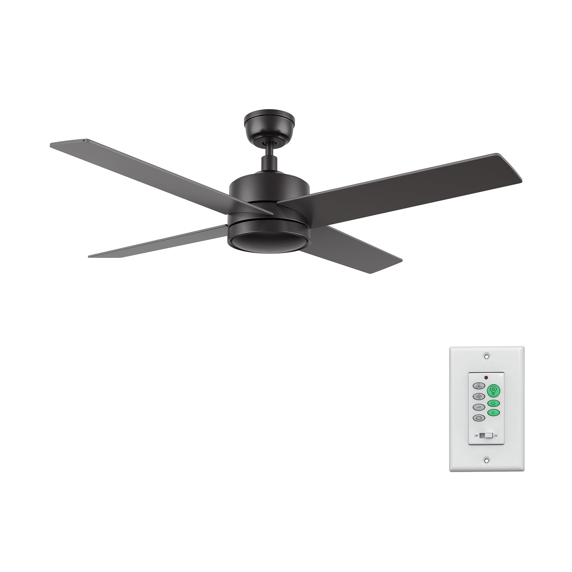 SANTANA 52 inch 4-Blade No Light Ceiling Fan with Wall Control