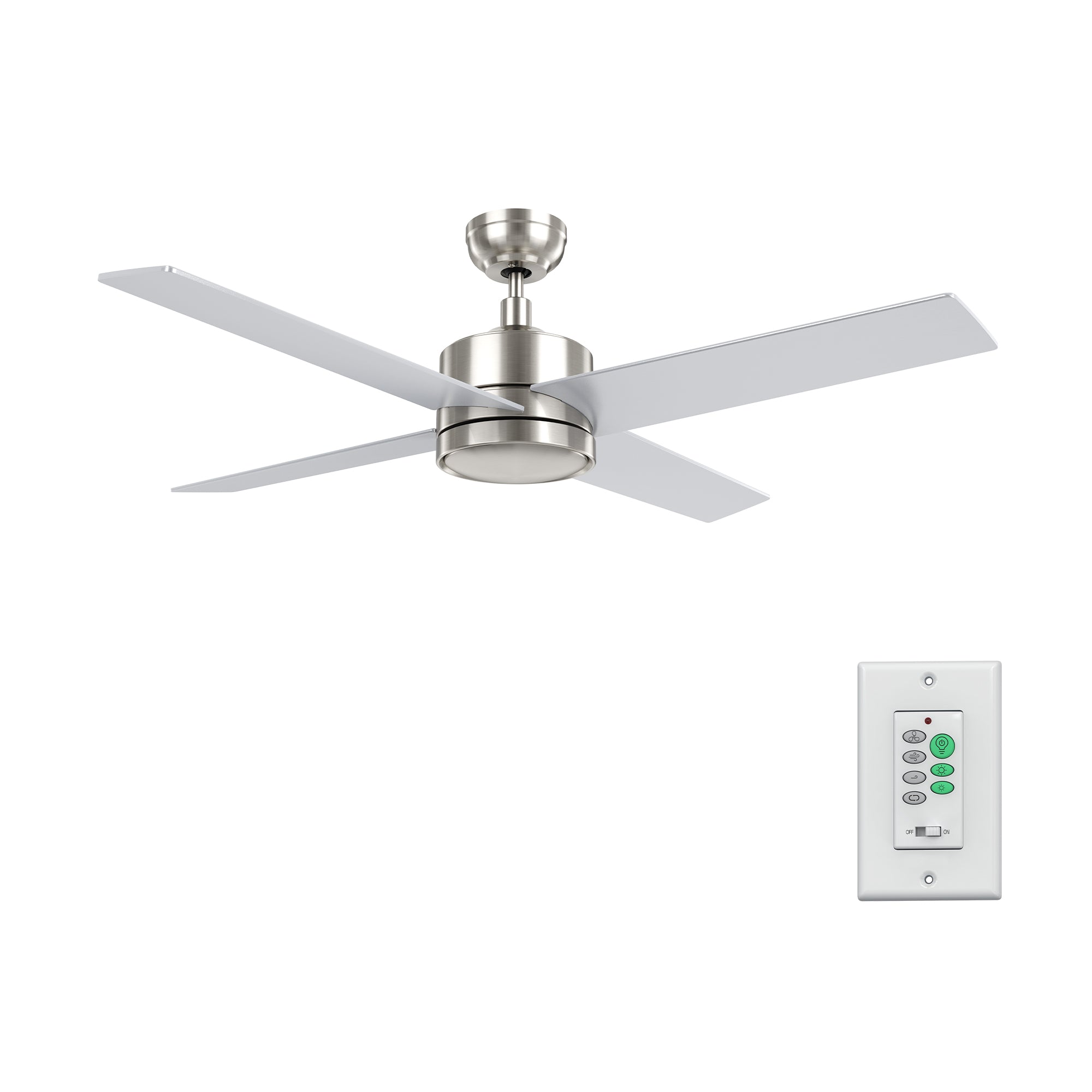 SANTANA 52 inch 4-Blade No Light Ceiling Fan with Wall Control