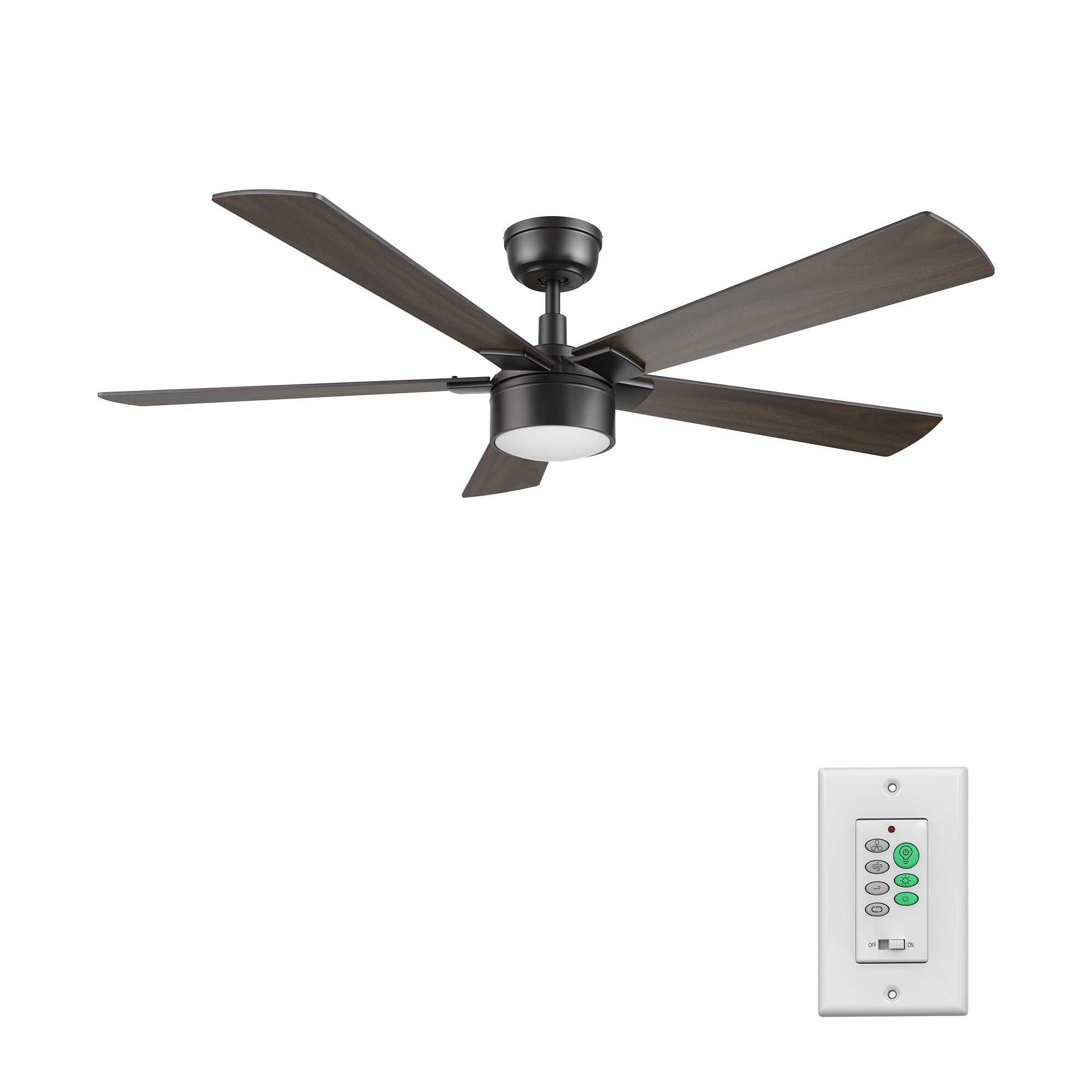 STOCKTON 52 inch 5-Blade Ceiling Fan with LED Light & Wall Control