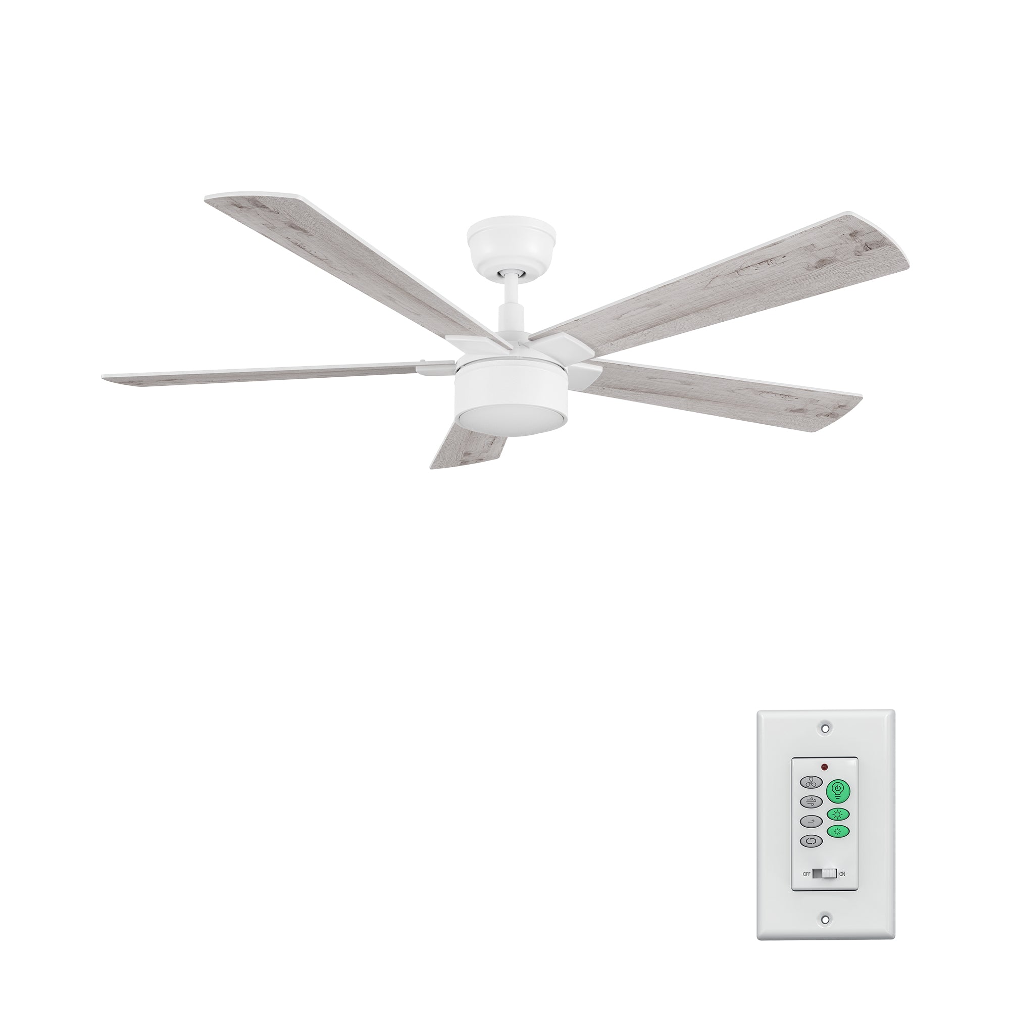 STOCKTON 52 inch 5-Blade Ceiling Fan with LED Light & Wall Control