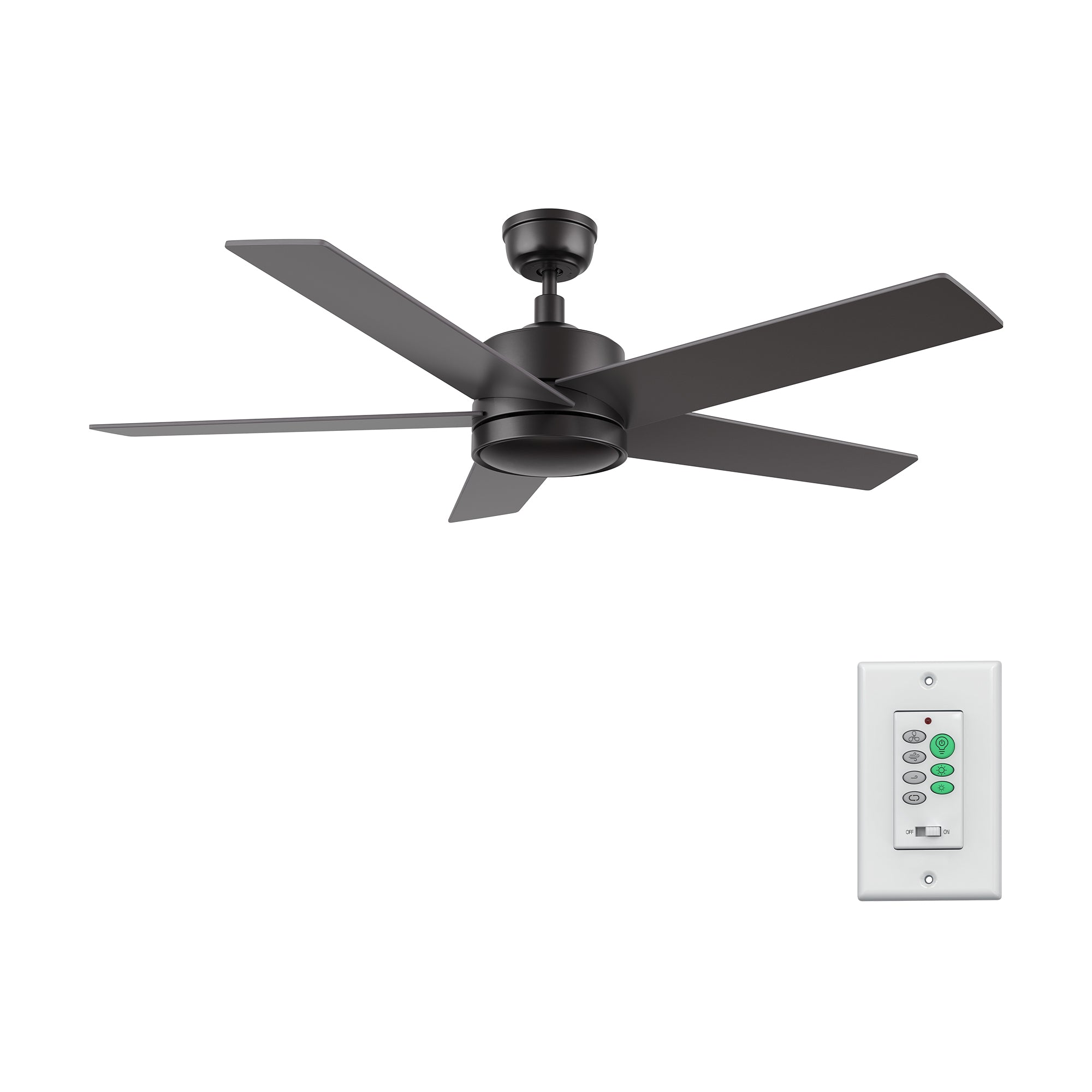SANTANA 52 inch 5-Blade No Light Ceiling Fan with Wall Control