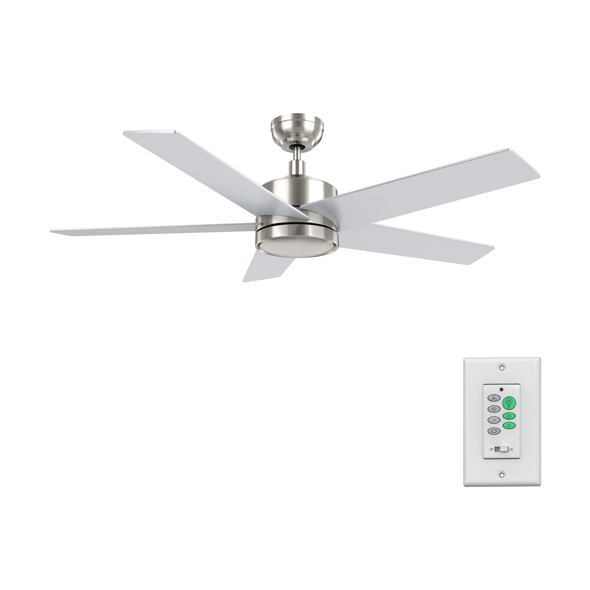 SANTANA 52 inch 5-Blade No Light Ceiling Fan with Wall Control