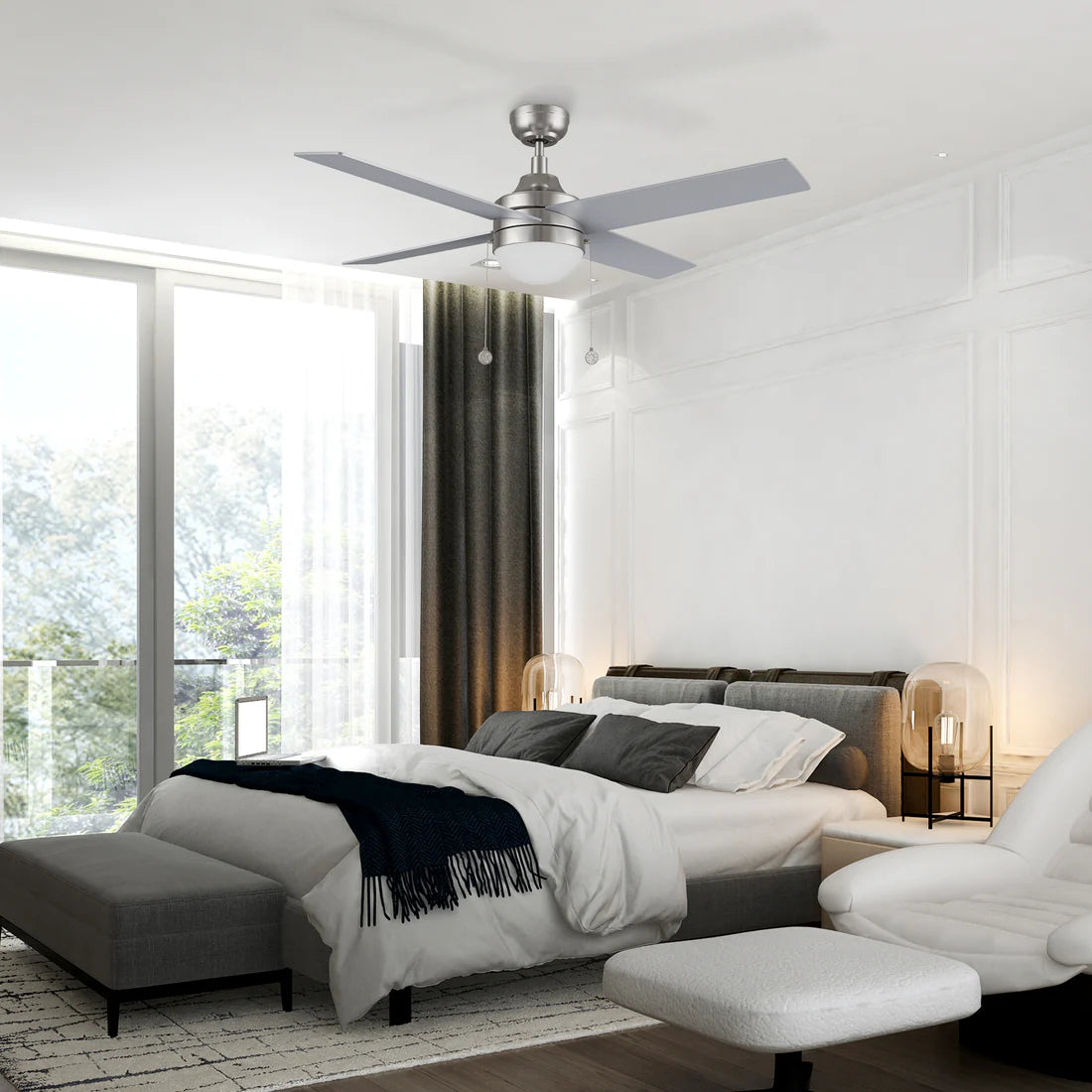MALTA 52 inch 4-Blade Ceiling Fan with Pull Chain