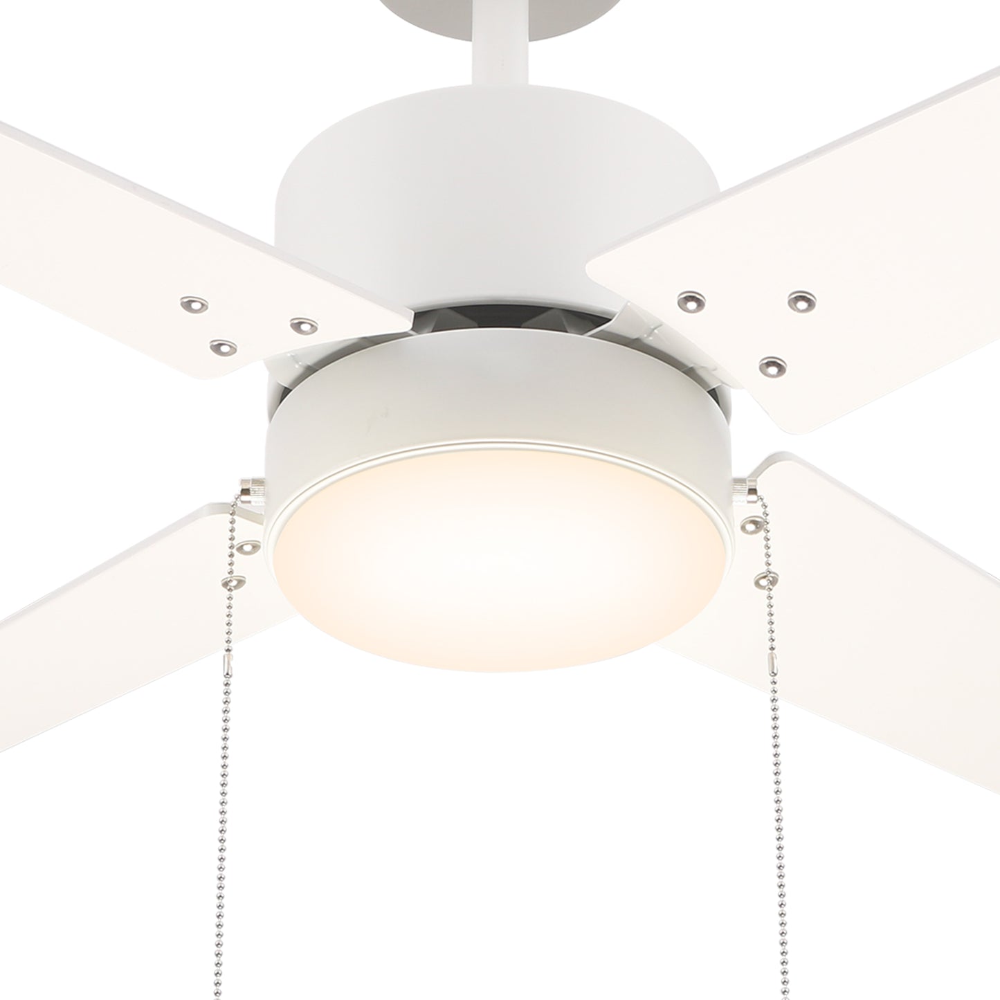 EMPIRE 52 inch 4-Blade Builder Grade Ceiling Fan with Pull Chain - White/Wood