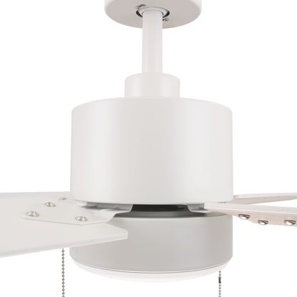 EMPIRE 52 inch 4-Blade Builder Grade Ceiling Fan with Pull Chain - White/Wood