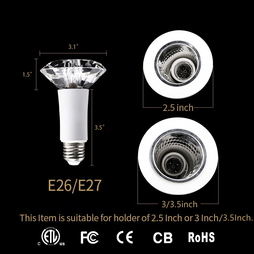 ROUND DIAMOND Crystal LED Light Bulb