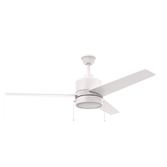 FLINT 52 inch 3-Blade Ceiling Fan with Pull Chain-White/White