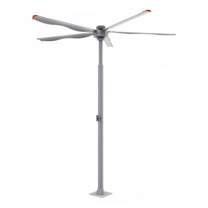 CYFAN 5-Blade 10ft 240V Industrial HVLS Fan with Integrated Control - Silver