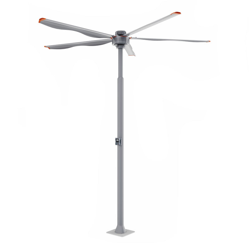 CYFAN 5-Blade 10ft 240V Industrial HVLS Fan with Integrated Control - Silver