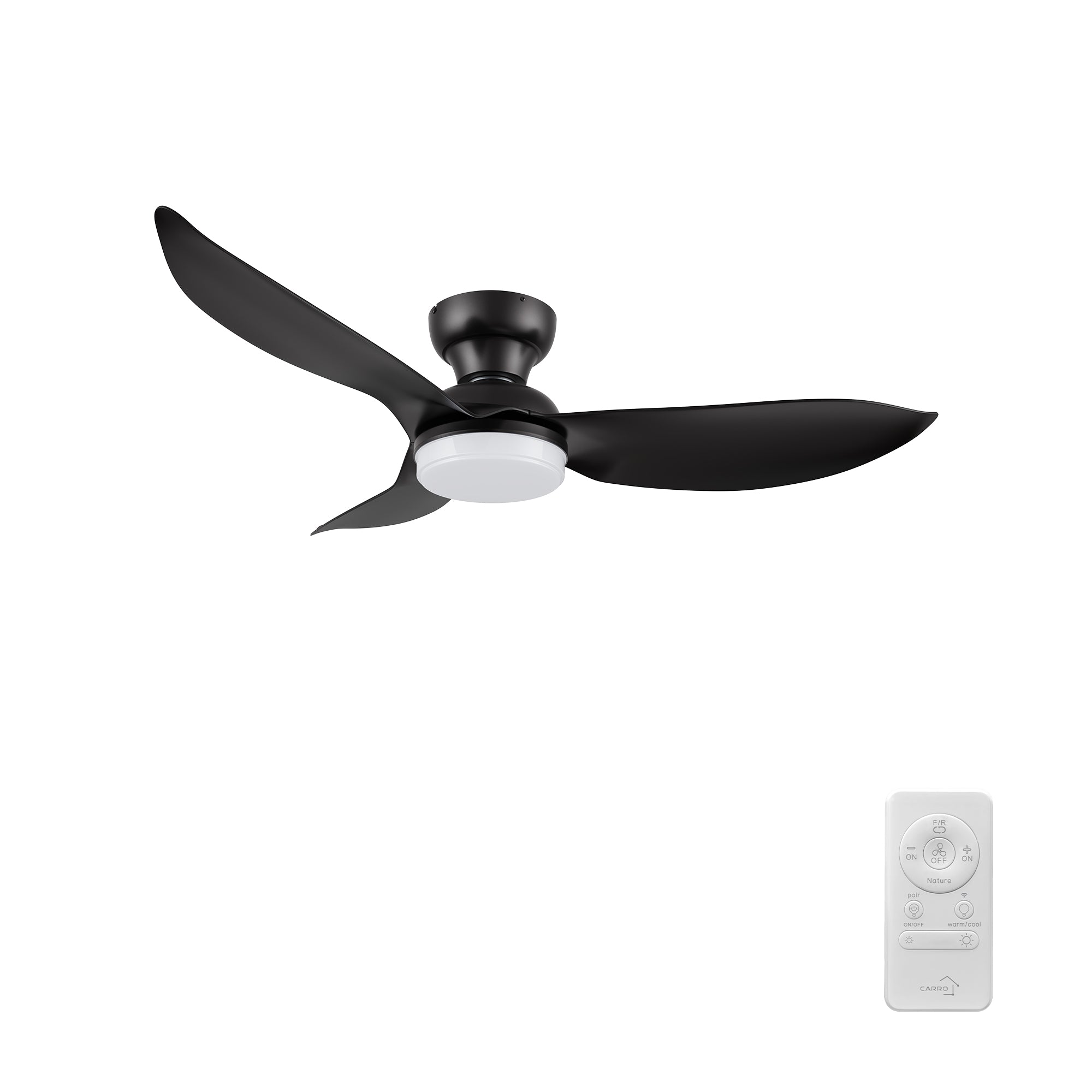 UPTON 45 inch 3-Blade Flush Mount Smart Ceiling Fan with LED Light & Remote