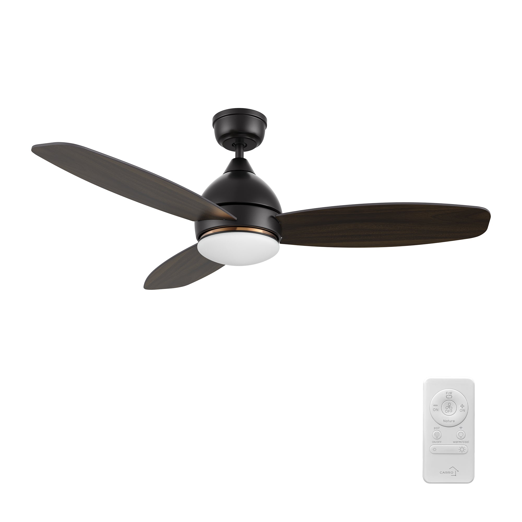 HOBART 48 inch 3-Blade Smart Ceiling Fan with LED Light & Remote