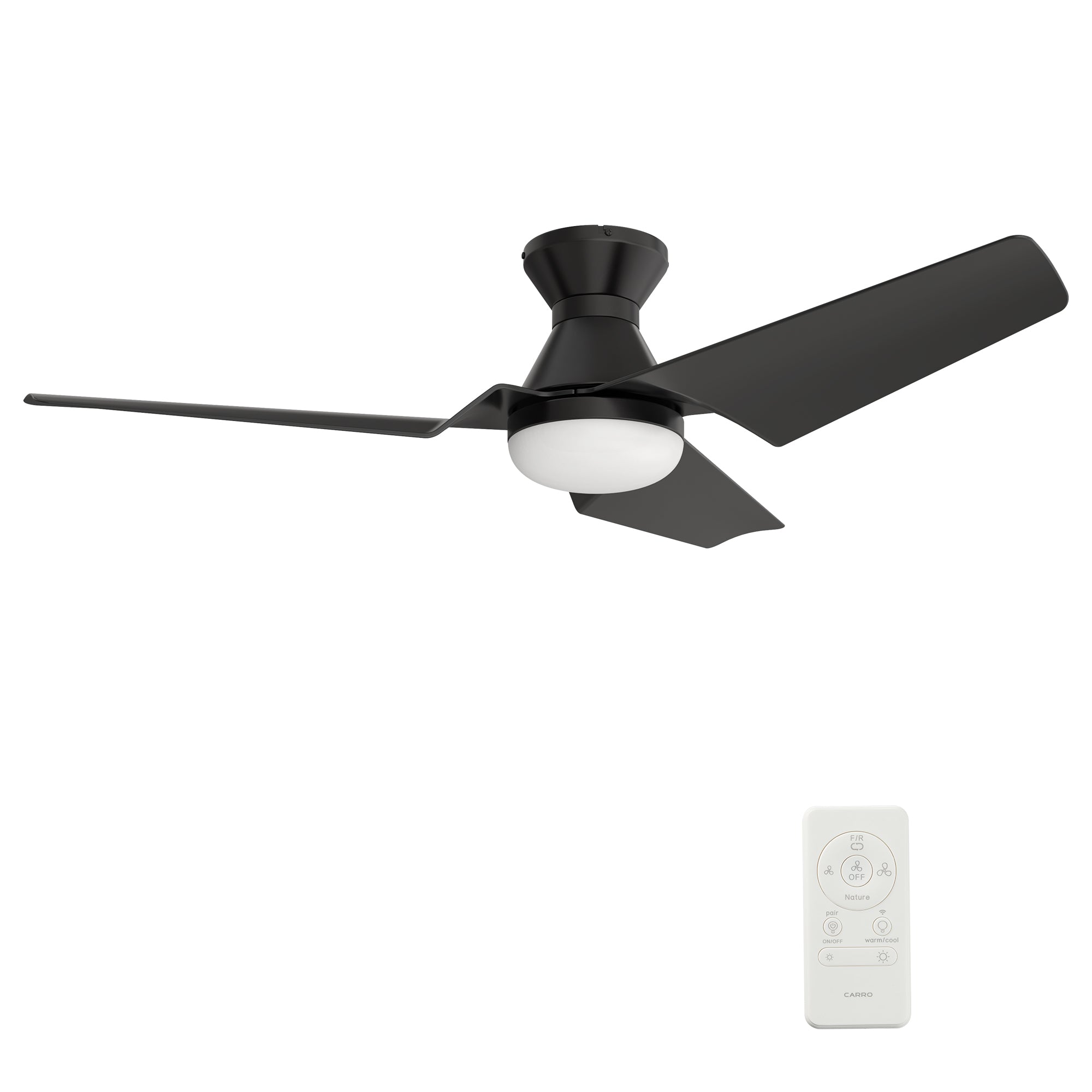 KREIS 52 inch Flush Mount 3-Blade Smart Ceiling Fan with LED Light & Remote