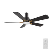 OLINDA 52 inch 5-Blade Flush Mount Smart Ceiling Fan with LED Light & Remote